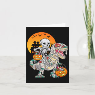 Halloween Dinosaur T Rex Skeleton Scary Boys Kids Card
