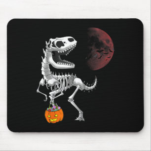 Halloween Dinosaur T Rex Skeleton Scary Boys Kids  Mouse Mat