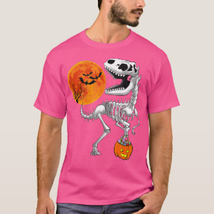 Halloween Dinosaur T Rex Skeleton Scary Boys Kids T-Shirt