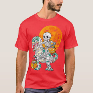 Halloween Dinosaur T Rex Skeleton Scary BoysTeens T-Shirt