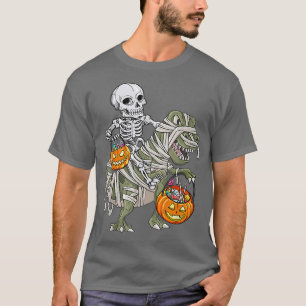 Halloween Dinosaur T Rex Skeleton Scary BoysTeens T-Shirt