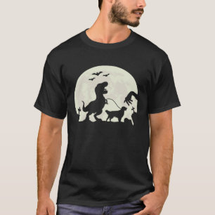 Halloween Dinosaur Walking Golden Retriever T-Shirt