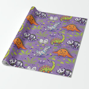 Halloween Dinosaurs Pattern Wrapping Paper