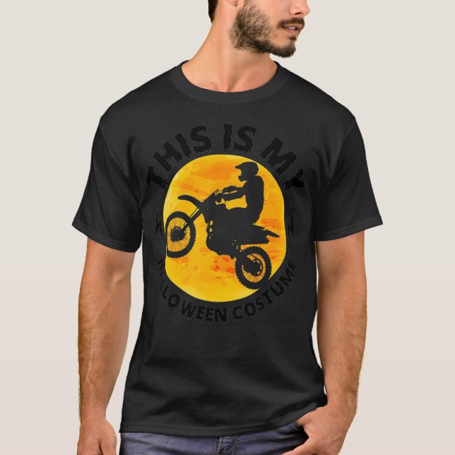 Halloween Dirt Biker Costume Gift Funny Motocross  T-Shirt (Front)