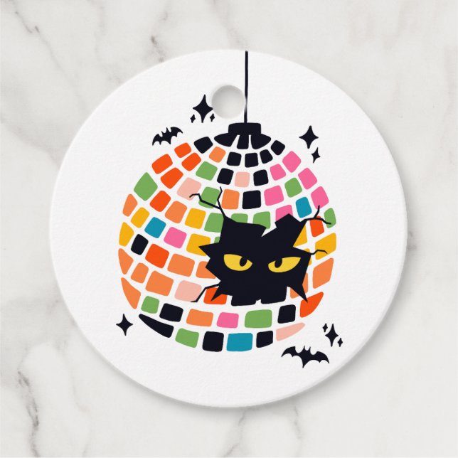 Halloween Disco Ball Favour Tags (Front)