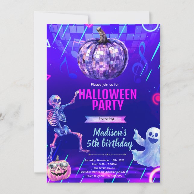 halloween disco party invitation (Front)