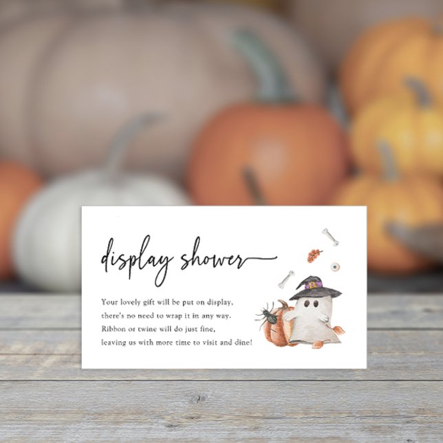Halloween Display Baby Shower Enclosure Card (Halloween Baby Shower Display Shower Enclosure Card Autumn Fall A Little Boo Is Almost Due)