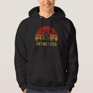 Halloween Distressed Vintage Witch Retro Sunset Hoodie