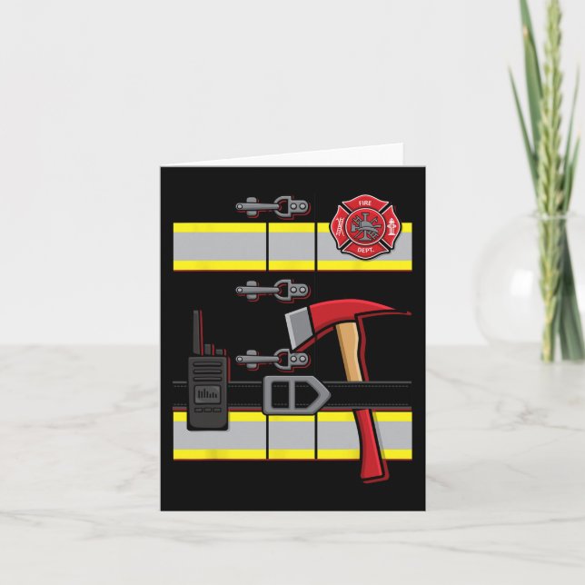Halloween DIY Firefighter Uniform Costume  Card (Front)