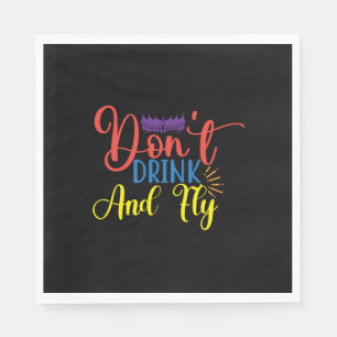Halloween Do Not Drink And Fly Birthday Napkin