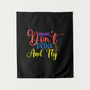Halloween Do Not Drink And Fly Birthday Tapestry