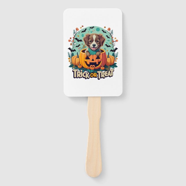 Halloween Dog  1 Hand Fan (Front)