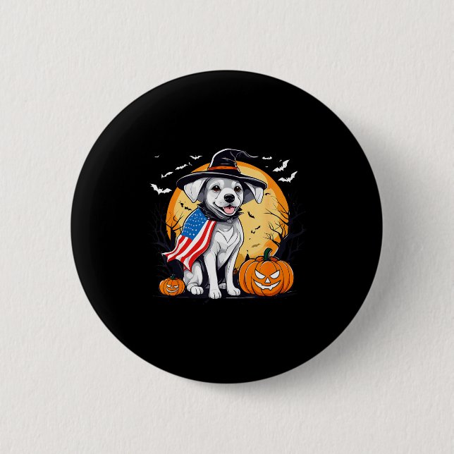 Halloween dog  6 cm round badge (Front)