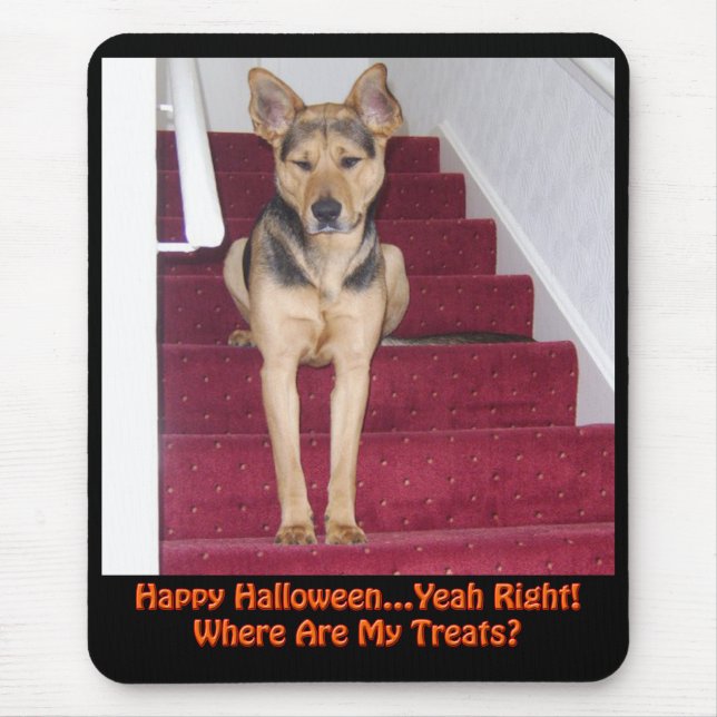 Halloween Dog and No Treats Mouse Mat (Front)