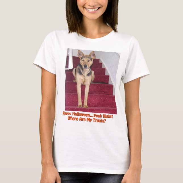 Halloween Dog and No Treats T-Shirt (Front)