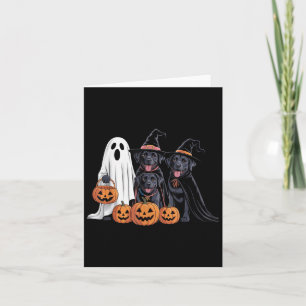 Halloween Dog Black Labrador Lovers Pumpkins Spook Card