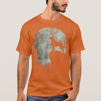 Halloween Dog Boer Tee Boer Dog Moon Howl In Fores