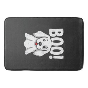 Halloween Dog Boo Cute Puppy Ghost Design Bath Mat