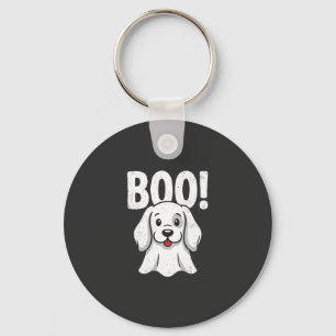 Halloween Dog Boo Cute Puppy Ghost Design Key Ring
