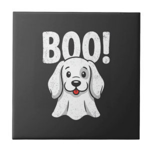 Halloween Dog Boo Cute Puppy Ghost Design Tile