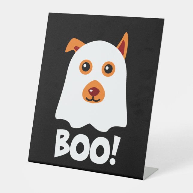 Halloween Dog Boo Pedestal Sign (Front)