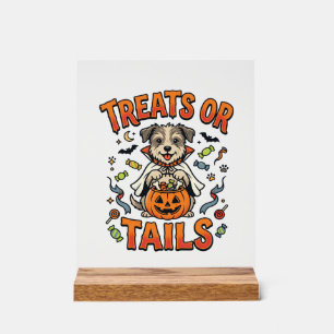 Halloween Dog Candy Mischief Acrylic Sign