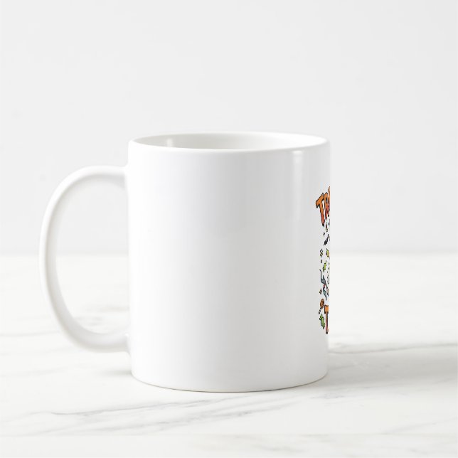 Halloween Dog Candy Mischief Coffee Mug (Left)