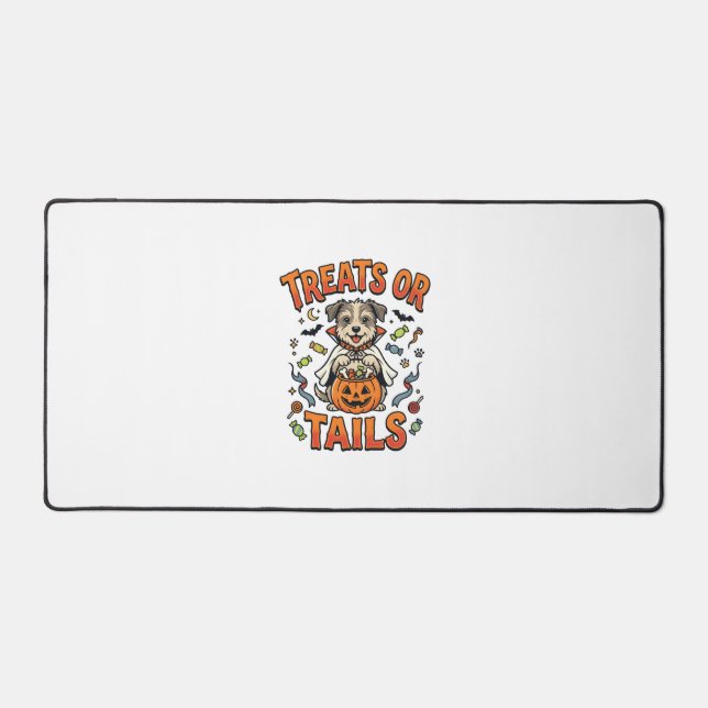Halloween Dog Candy Mischief Desk Mat (Front)
