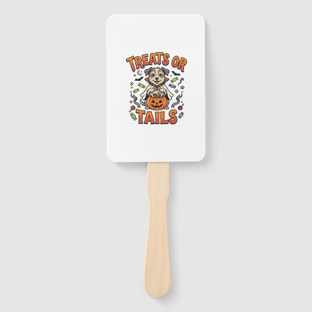 Halloween Dog Candy Mischief Hand Fan (Front)