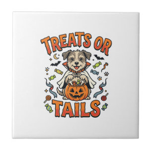 Halloween Dog Candy Mischief Tile