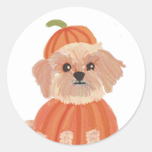 Halloween Dog Classic Round Sticker