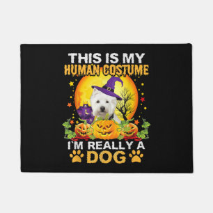 Halloween dog costume doormat