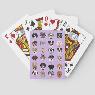 Halloween Dog Faces Playing Cards