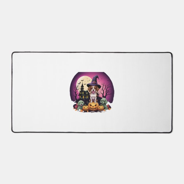 Halloween Dog Fall Lovers Desk Mat (Front)