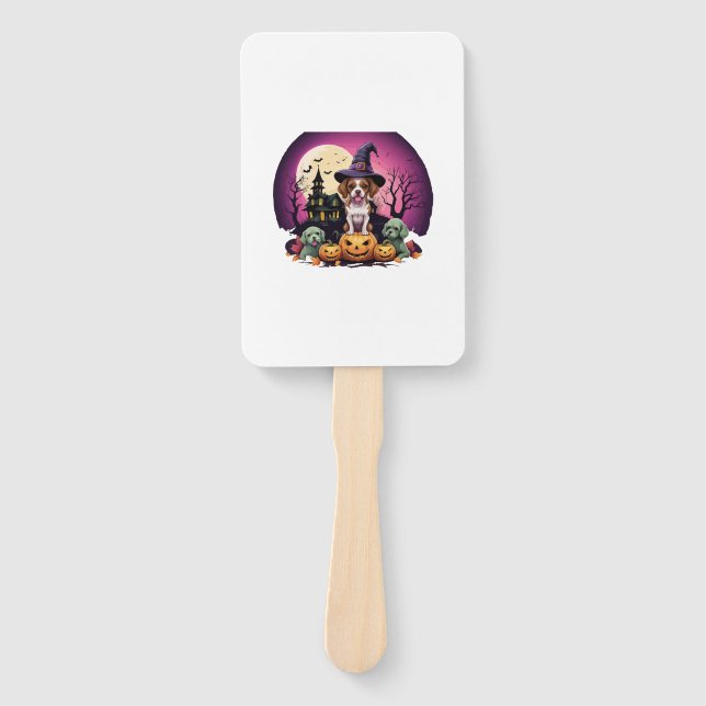 Halloween Dog Fall Lovers Hand Fan (Front)