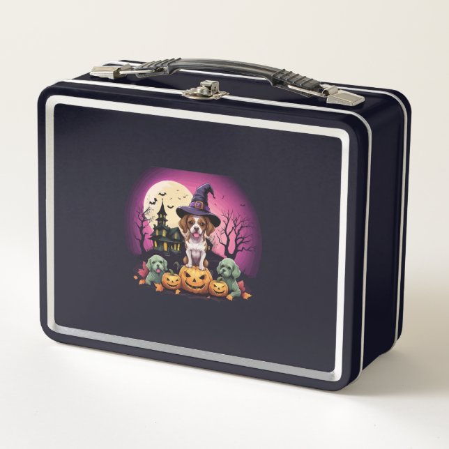 Halloween Dog Fall Lovers Metal Lunch Box (Front)