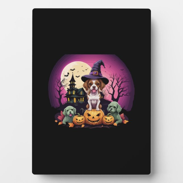 Halloween Dog Fall Lovers Plaque (Front)