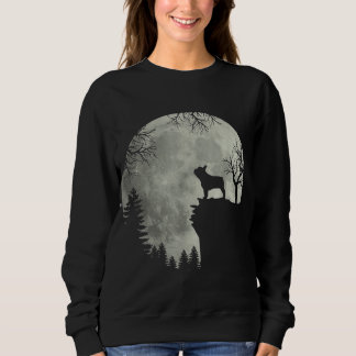 Halloween Dog Frenchie Frenchie Dog Moon Howl In F Sweatshirt