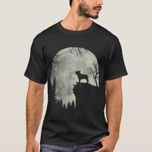 Halloween Dog Frenchie Frenchie Dog Moon Howl In F T-Shirt