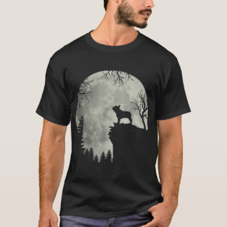 Halloween Dog Frenchie Frenchie Dog Moon Howl In F T-Shirt
