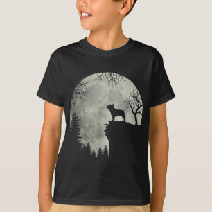 Halloween Dog Frenchie Frenchie Dog Moon Howl In F T-Shirt