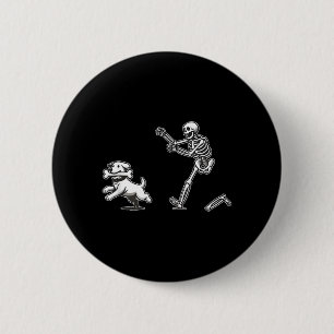 Halloween Dog Funny Skeleton Skeleton Chasing Dog 6 Cm Round Badge