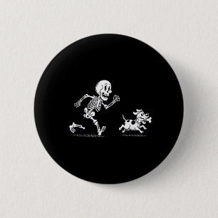Halloween Dog Funny Skeleton Skeleton Chasing Dog 6 Cm Round Badge