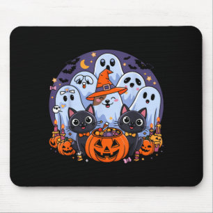 Halloween Dog Ghost Funny Halloween Dog Men Women Mouse Mat