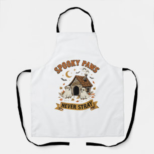 Halloween Dog Ghost Paws Apron