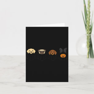 Halloween Dog Ghosts Pug Lab Dachshund Terrier Card