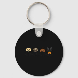 Halloween Dog Ghosts Pug Lab Dachshund Terrier Key Ring
