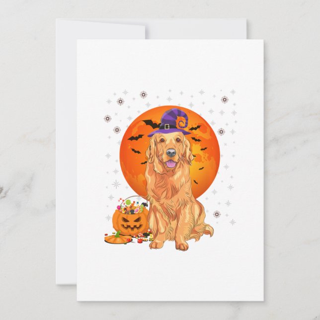 Halloween Dog Golden Retriever Announcement (Front)