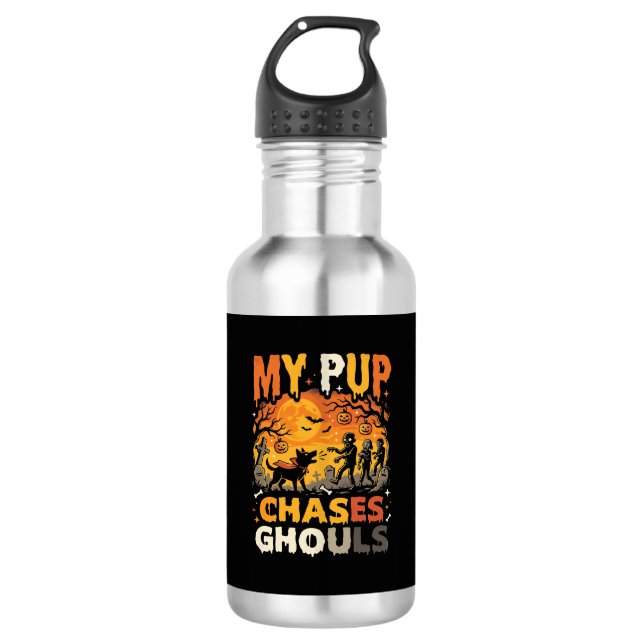 Halloween Dog Graveyard Patrol 532 Ml Water Bottle (Front)