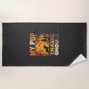 Halloween Dog Graveyard Patrol Beach Towel